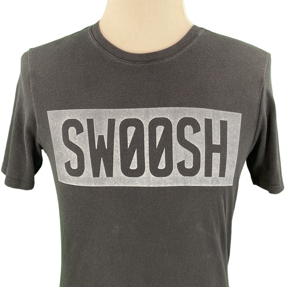 Nike Athletic Cut Black Swoosh Graphic Tee - Picture 2 of 15